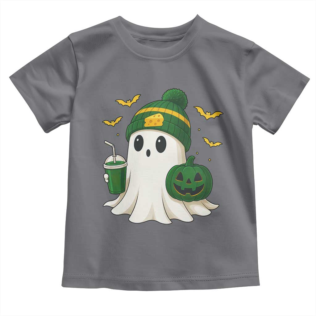 Halloween Packers Ghost Toddler T Shirt Pumpkin Ghost Costume Cheesehead TS10 Charcoal Print Your Wear