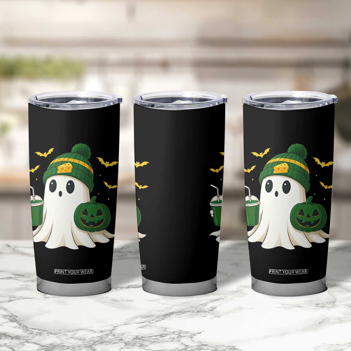 Halloween GB Ghost Tumbler Cup Pumpkin Ghost Costume Cheesehead TS10 Print Your Wear