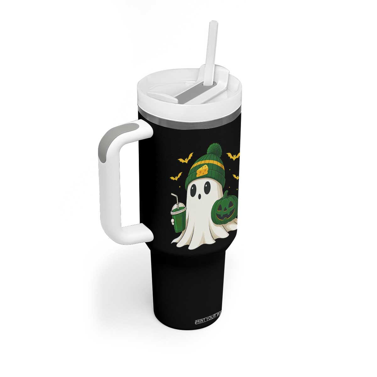 Halloween GB Ghost Tumbler With Handle Pumpkin Ghost Costume Cheesehead TS10 Print Your Wear