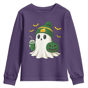 Halloween GB Ghost Youth Sweatshirt Pumpkin Ghost Costume Cheesehead TS10 Purple Print Your Wear