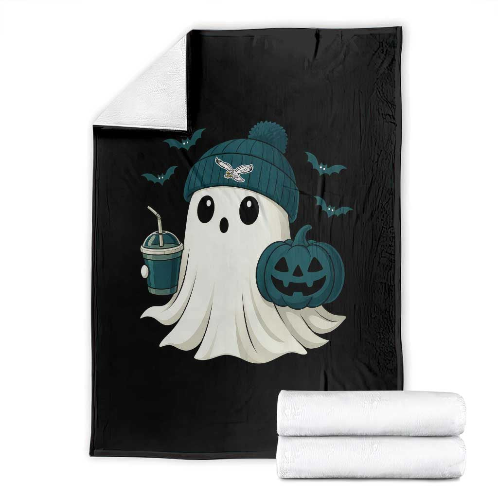 Philadelphia Ghost Halloween Throw Blanket Retro Halloween Costume Philadelphia Fan TS10 Black Print Your Wear