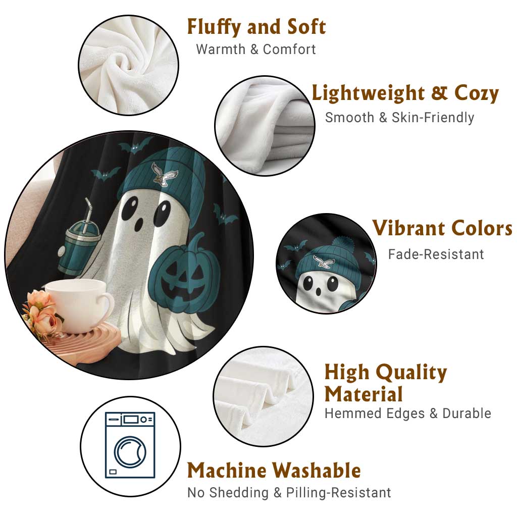 PFE Ghost Halloween Throw Blanket Retro Halloween Costume Philly Lover TS10 Print Your Wear