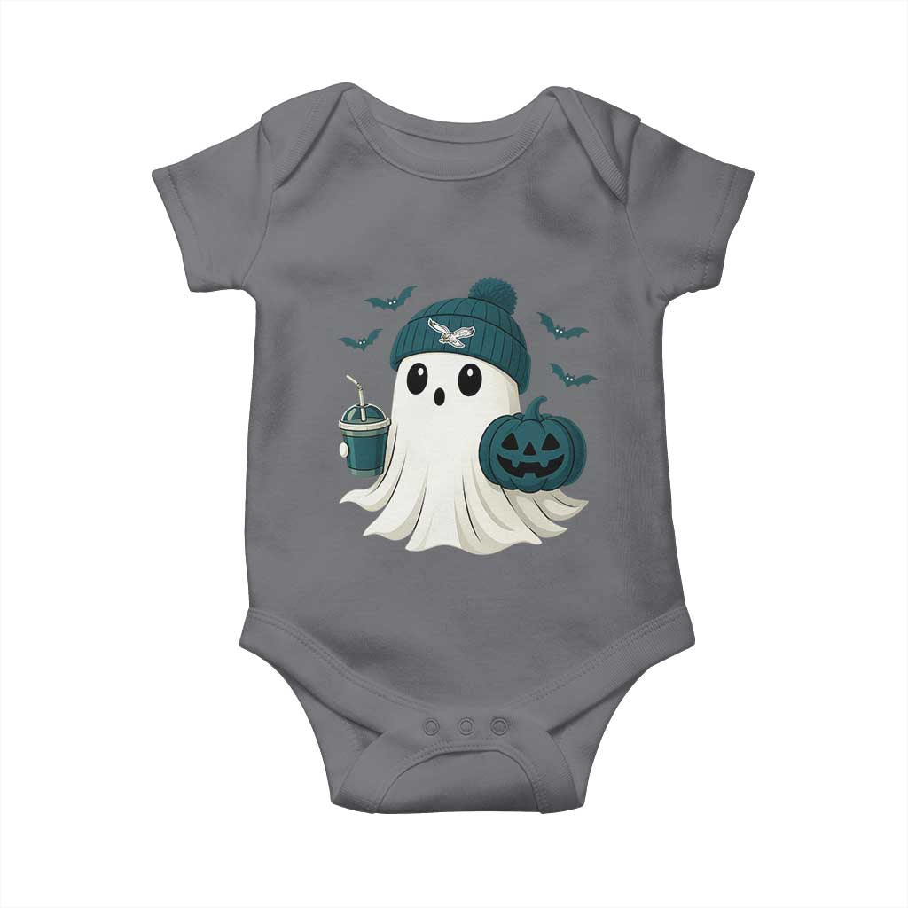 Philadelphia Ghost Halloween Baby Onesie Retro Halloween Costume Philadelphia Fan TS10 Charcoal Print Your Wear