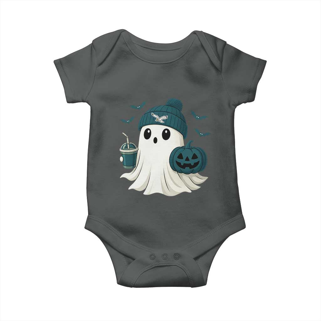 Philadelphia Ghost Halloween Baby Onesie Retro Halloween Costume Philadelphia Fan TS10 Dark Heather Print Your Wear