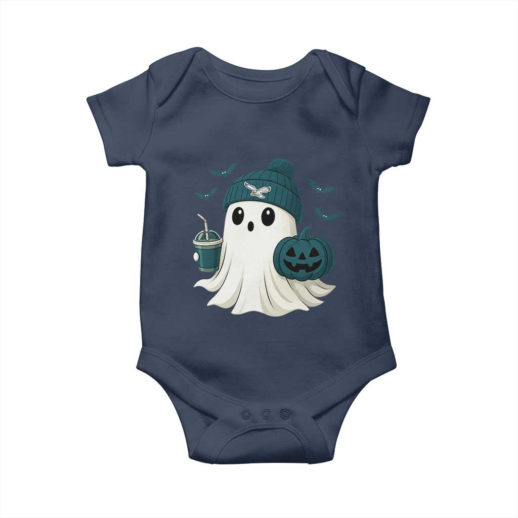 Philadelphia Ghost Halloween Baby Onesie Retro Halloween Costume Philadelphia Fan TS10 Navy Print Your Wear