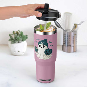 Philadelphia Ghost Halloween Flip Straw Tumbler Retro Halloween Costume Philadelphia Fan TS10 One Size: 30 oz Light Pink Print Your Wear