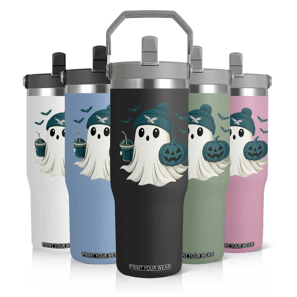 PFE Ghost Halloween Flip Straw Tumbler Retro Halloween Costume Philly Lover TS10 Print Your Wear