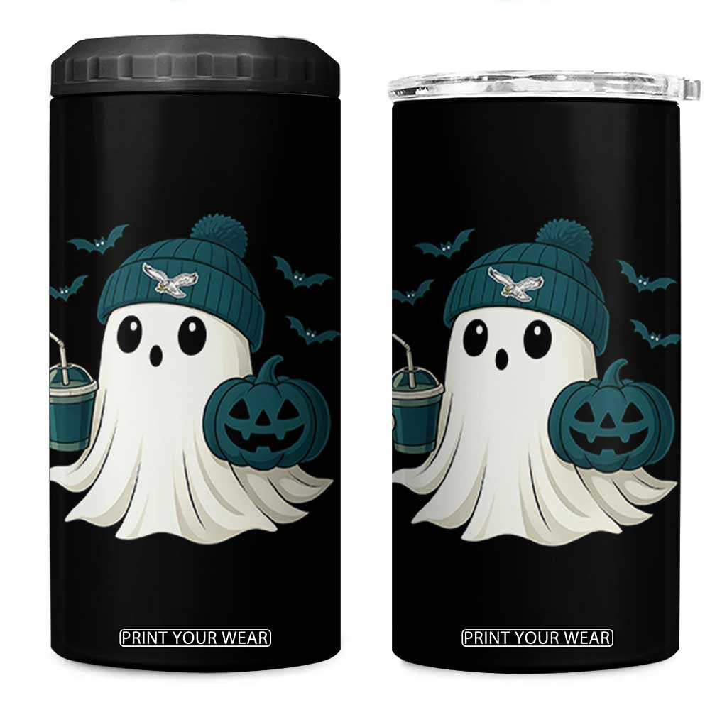 PFE Ghost Halloween 4 in 1 Can Cooler Tumbler Retro Halloween Costume Philly Lover TS10 One Size: 16 oz Black Print Your Wear