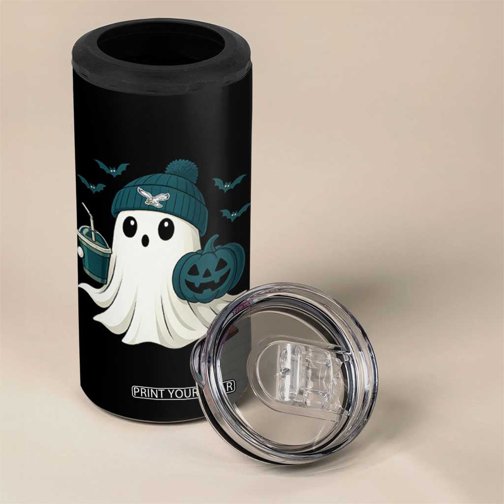 PFE Ghost Halloween 4 in 1 Can Cooler Tumbler Retro Halloween Costume Philly Lover TS10 Print Your Wear