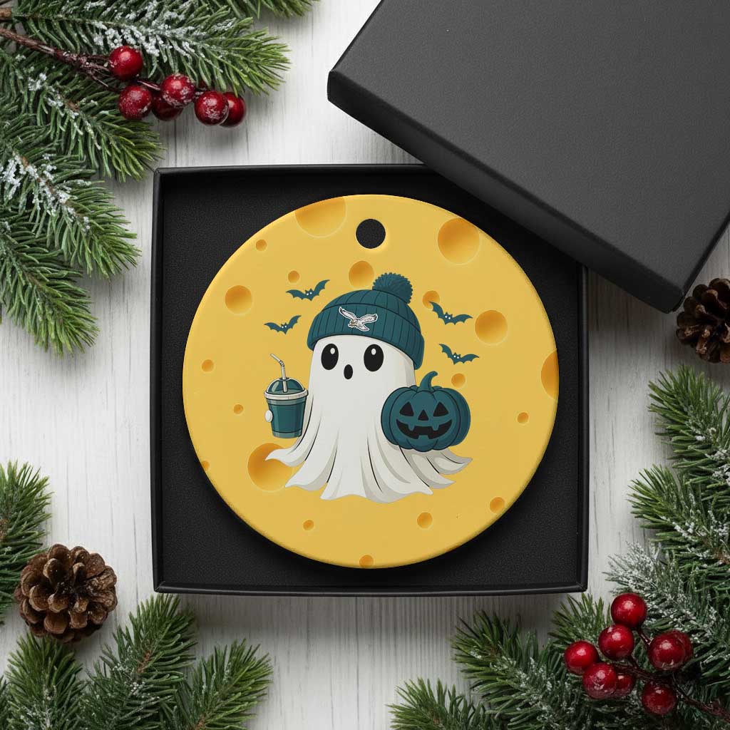 Philadelphia Ghost Halloween Ceramic Ornament Retro Halloween Costume Philadelphia Fan TS10 1pc Yellow Cheese Print Your Wear