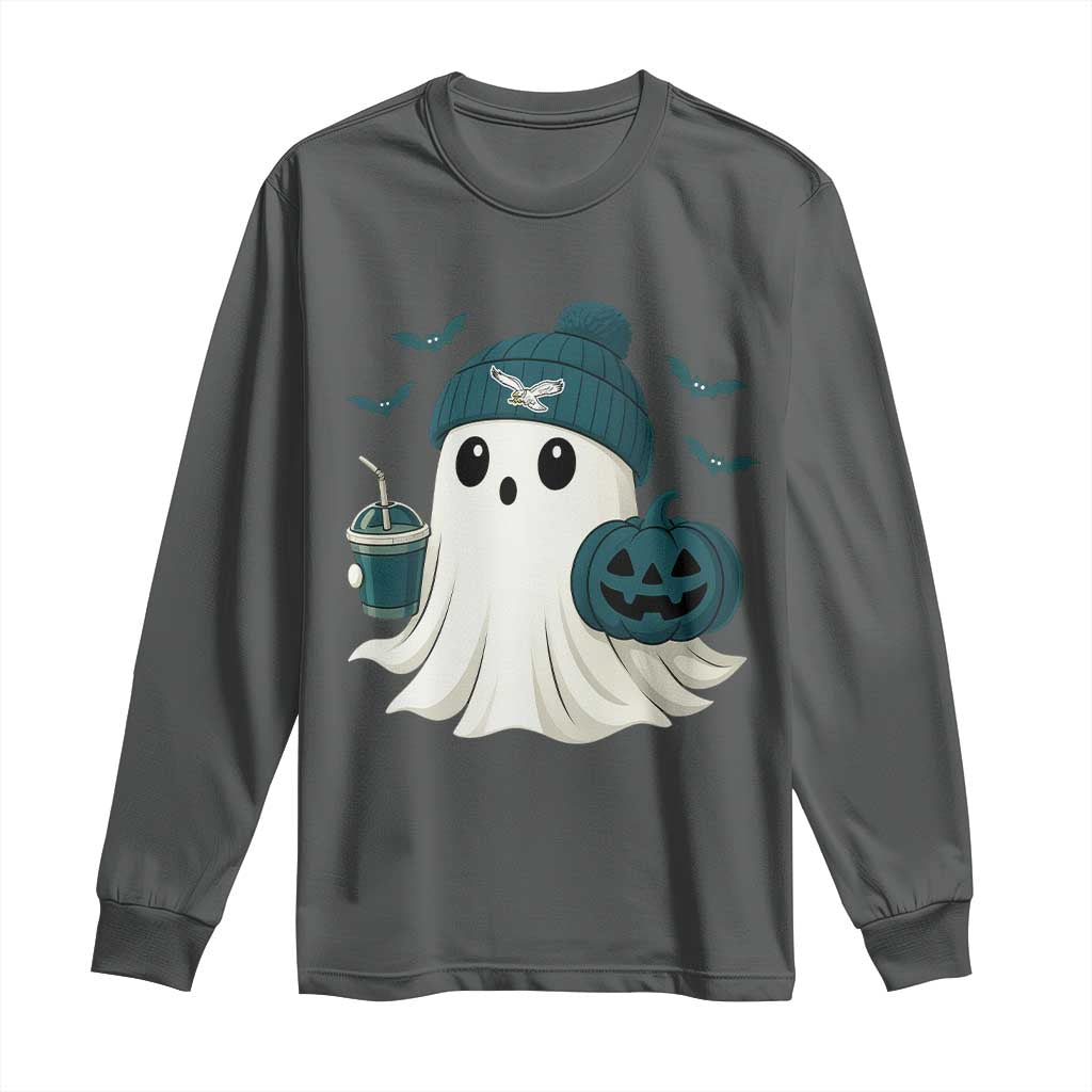 PFE Ghost Halloween Long Sleeve Shirt Retro Halloween Costume Philly Lover TS10 Dark Heather Print Your Wear