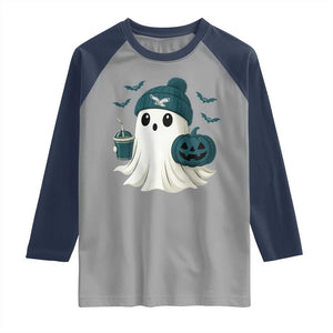 Philadelphia Ghost Halloween Raglan Shirt Retro Halloween Costume Philadelphia Fan TS10 Sport Gray Navy Print Your Wear