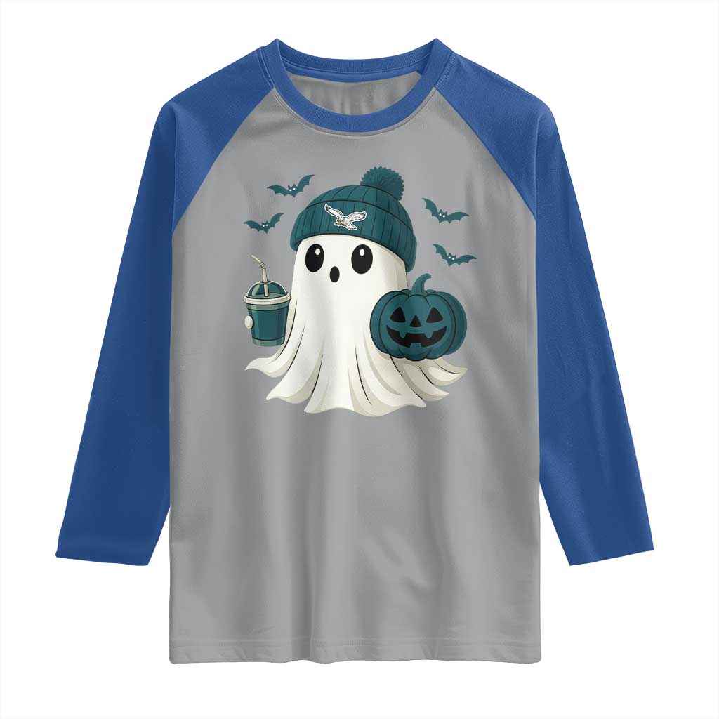 PFE Ghost Halloween Raglan Shirt Retro Halloween Costume Philly Lover TS10 Sport Gray Royal Print Your Wear