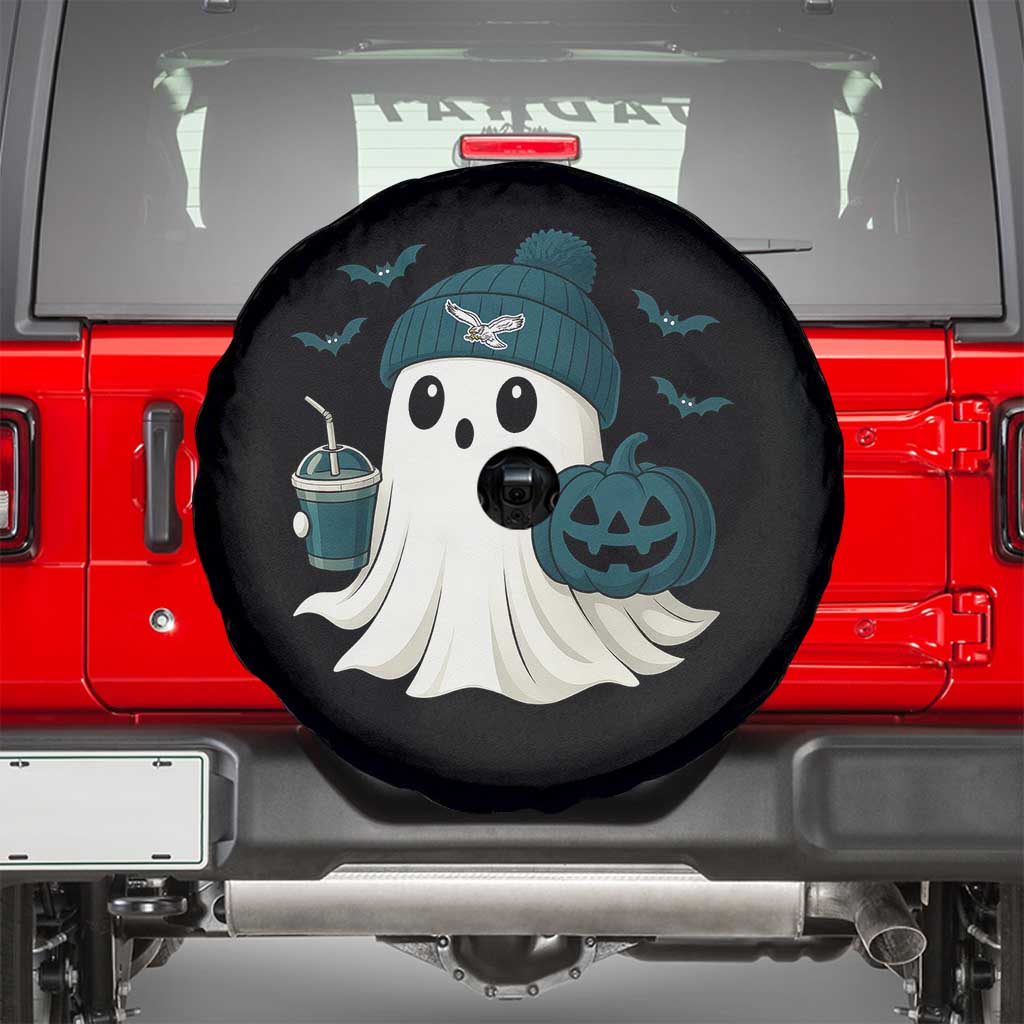 PFE Ghost Halloween Spare Tire Cover Retro Halloween Costume Philly Lover TS10 Black Print Your Wear