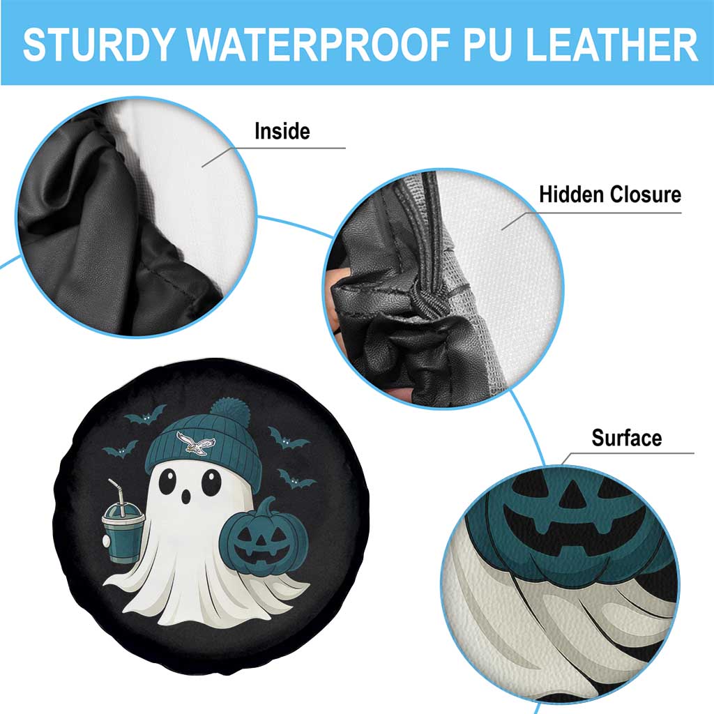 PFE Ghost Halloween Spare Tire Cover Retro Halloween Costume Philly Lover TS10 Print Your Wear