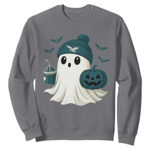 Philadelphia Ghost Halloween Sweatshirt Retro Halloween Costume Philadelphia Fan TS10 Charcoal Print Your Wear