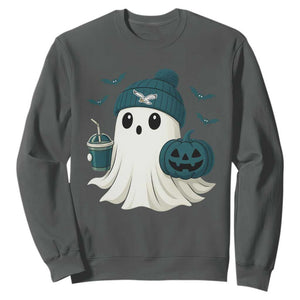 Philadelphia Ghost Halloween Sweatshirt Retro Halloween Costume Philadelphia Fan TS10 Dark Heather Print Your Wear