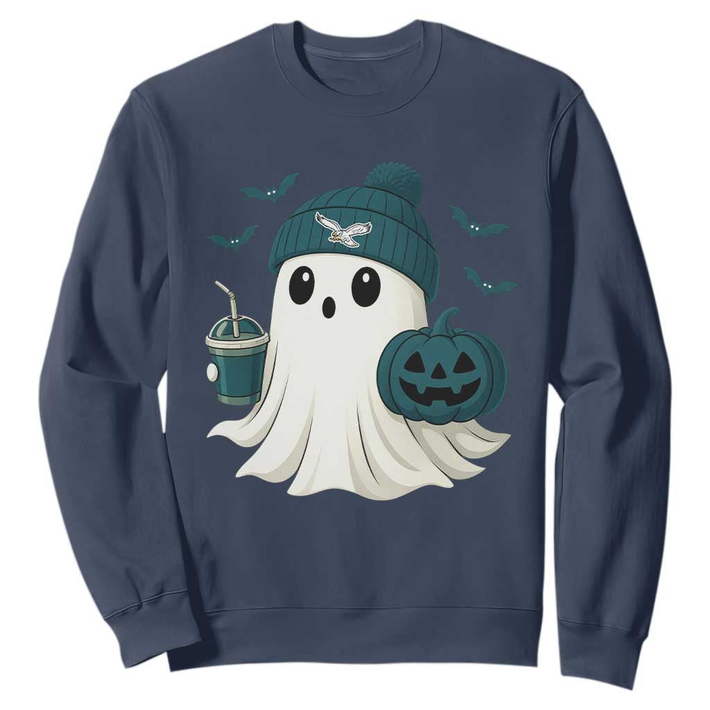 PFE Ghost Halloween Sweatshirt Retro Halloween Costume Philly Lover TS10 Navy Print Your Wear