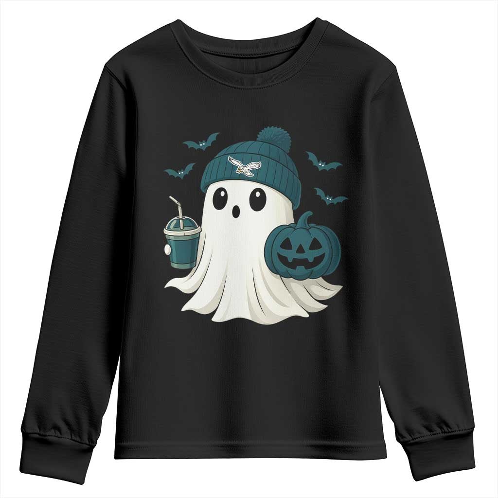 Philadelphia Ghost Halloween Youth Sweatshirt Retro Halloween Costume Philadelphia Fan TS10 Black Print Your Wear