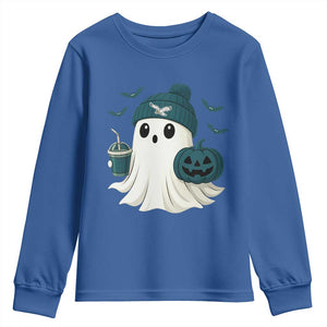 Philadelphia Ghost Halloween Youth Sweatshirt Retro Halloween Costume Philadelphia Fan TS10 Royal Blue Print Your Wear