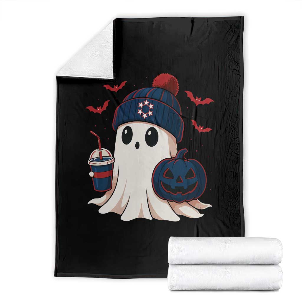 Ghost Halloween Throw Blanket Retro Patriots Halloween Costume TS10 Black Print Your Wear