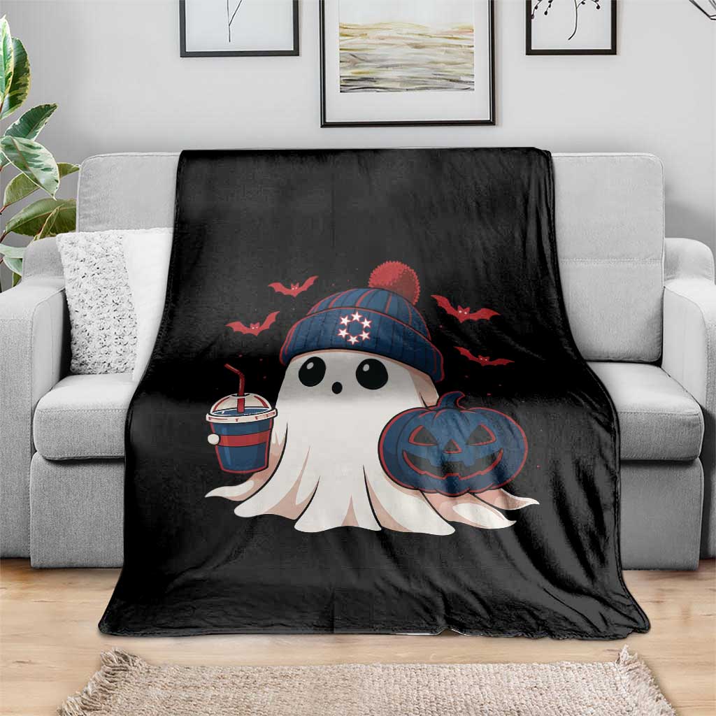Ghost Halloween Throw Blanket Retro Patriot Halloween Costume TS10 Print Your Wear