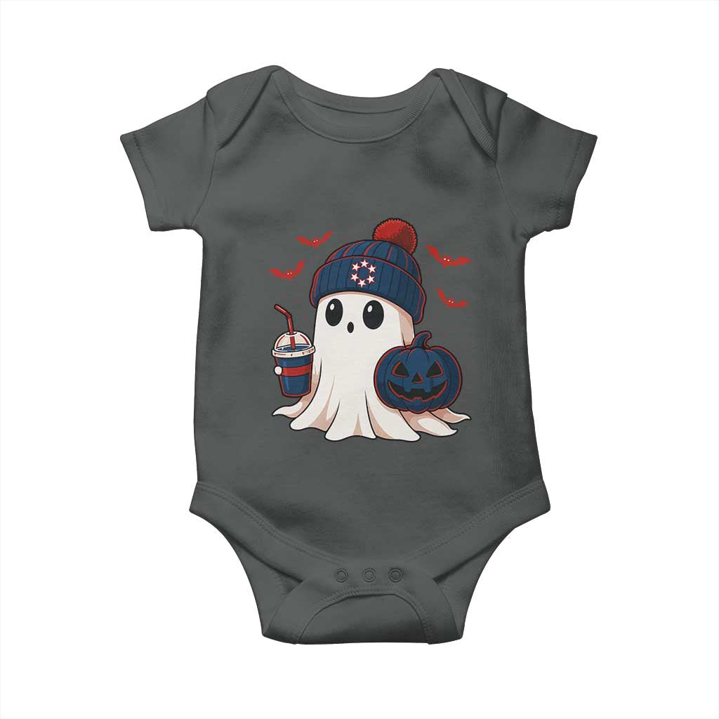 Ghost Halloween Baby Onesie Retro Patriot Halloween Costume TS10 Dark Heather Print Your Wear