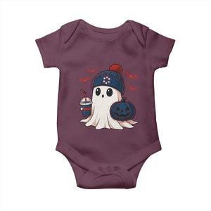 Ghost Halloween Baby Onesie Retro Patriot Halloween Costume TS10 Maroon Print Your Wear