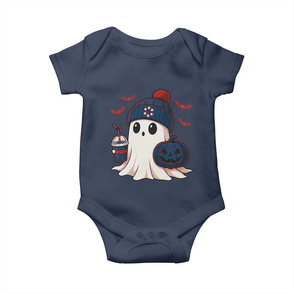 Ghost Halloween Baby Onesie Retro Patriots Halloween Costume TS10 Navy Print Your Wear