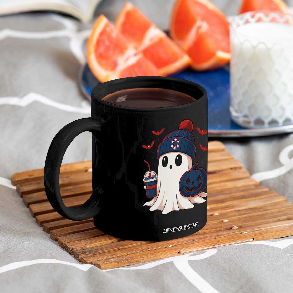 Ghost Halloween Coffee Mug Retro Patriots Halloween Costume TS10 Print Your Wear