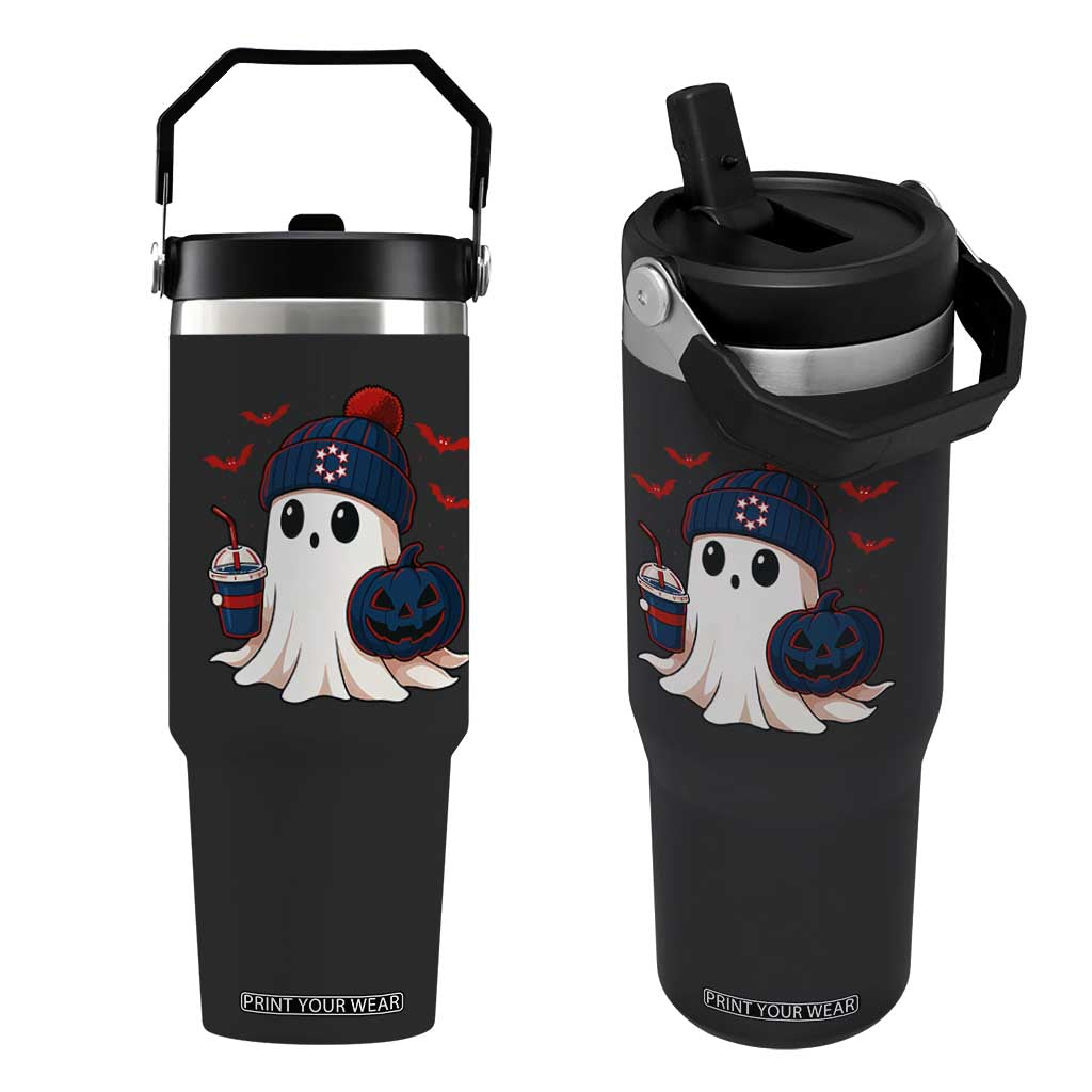Ghost Halloween Flip Straw Tumbler Retro Patriot Halloween Costume TS10 One Size: 30 oz Black Print Your Wear