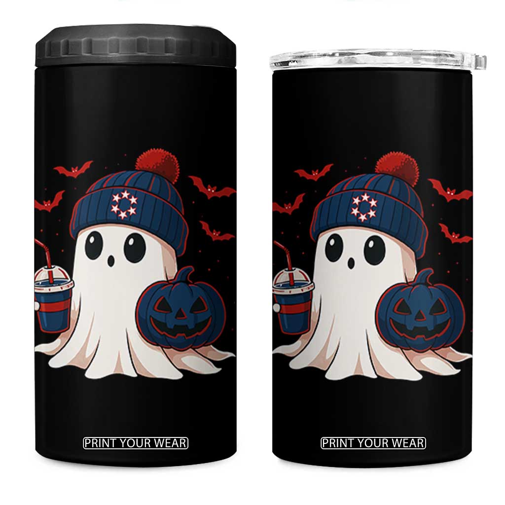 Ghost Halloween 4 in 1 Can Cooler Tumbler Retro Patriots Halloween Costume TS10 One Size: 16 oz Black Print Your Wear
