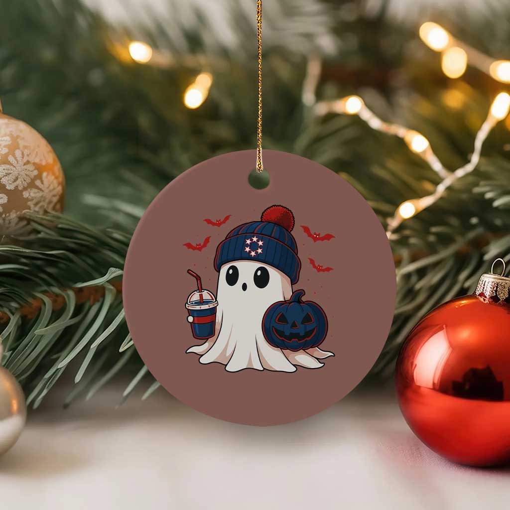 Ghost Halloween Ceramic Ornament Retro Patriot Halloween Costume TS10 1pc Mocha Print Your Wear