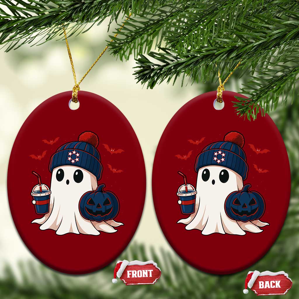 Ghost Halloween Ceramic Ornament Retro Patriot Halloween Costume TS10 Print Your Wear