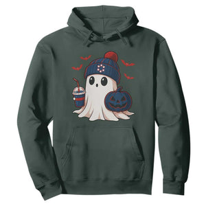 Ghost Halloween Hoodie Retro Patriots Halloween Costume TS10 Dark Forest Green Print Your Wear