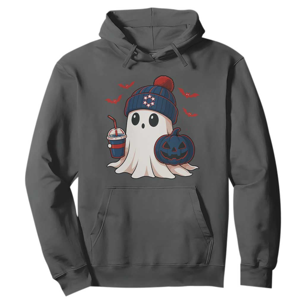 Ghost Halloween Hoodie Retro Patriot Halloween Costume TS10 Dark Heather Print Your Wear