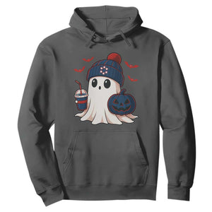 Ghost Halloween Hoodie Retro Patriots Halloween Costume TS10 Dark Heather Print Your Wear