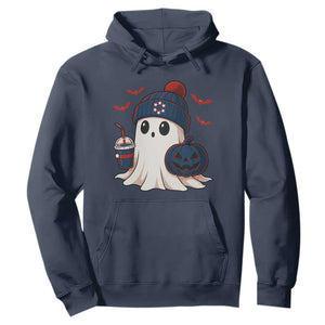 Ghost Halloween Hoodie Retro Patriots Halloween Costume TS10 Navy Print Your Wear