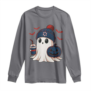 Ghost Halloween Long Sleeve Shirt Retro Patriots Halloween Costume TS10 Charcoal Print Your Wear