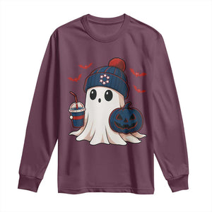 Ghost Halloween Long Sleeve Shirt Retro Patriots Halloween Costume TS10 Maroon Print Your Wear