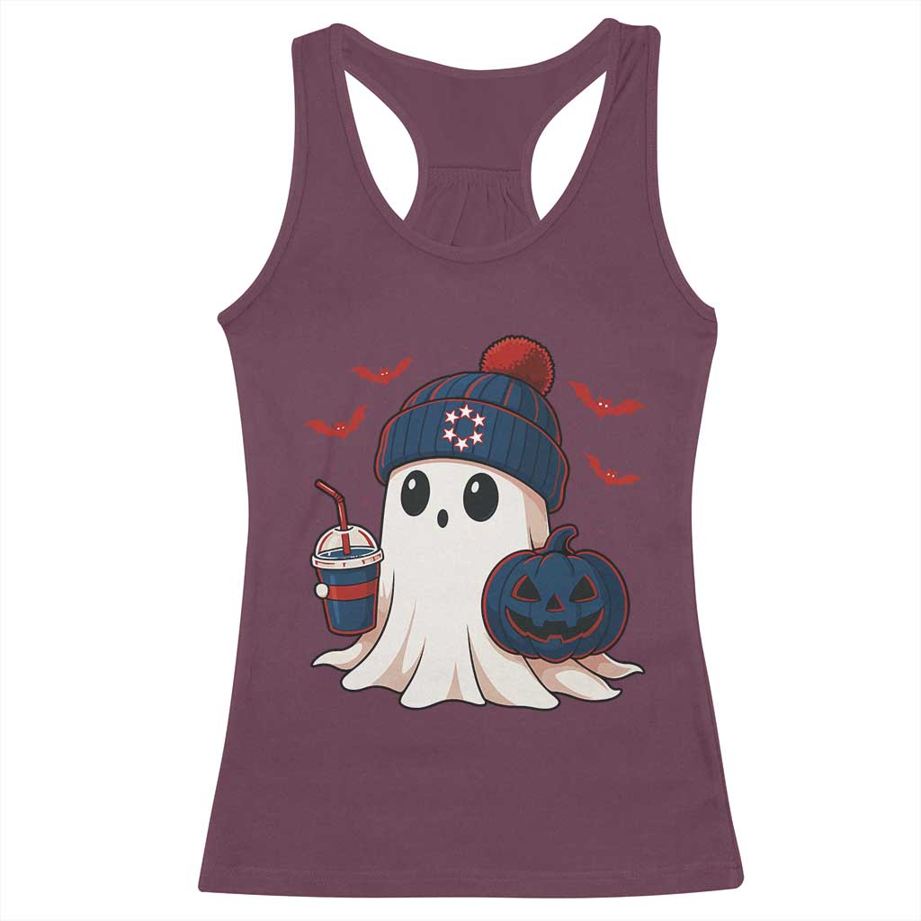 Ghost Halloween Racerback Tank Top Retro Patriot Halloween Costume TS10 Maroon Print Your Wear