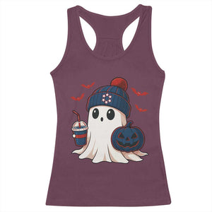 Ghost Halloween Racerback Tank Top Retro Patriots Halloween Costume TS10 Maroon Print Your Wear