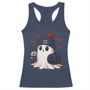 Ghost Halloween Racerback Tank Top Retro Patriots Halloween Costume TS10 Navy Print Your Wear