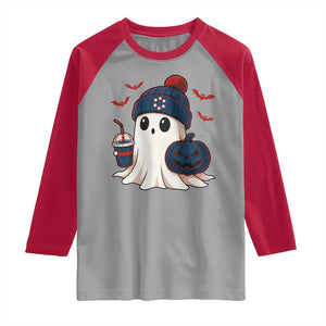 Ghost Halloween Raglan Shirt Retro Patriots Halloween Costume TS10 Sport Gray Red Print Your Wear