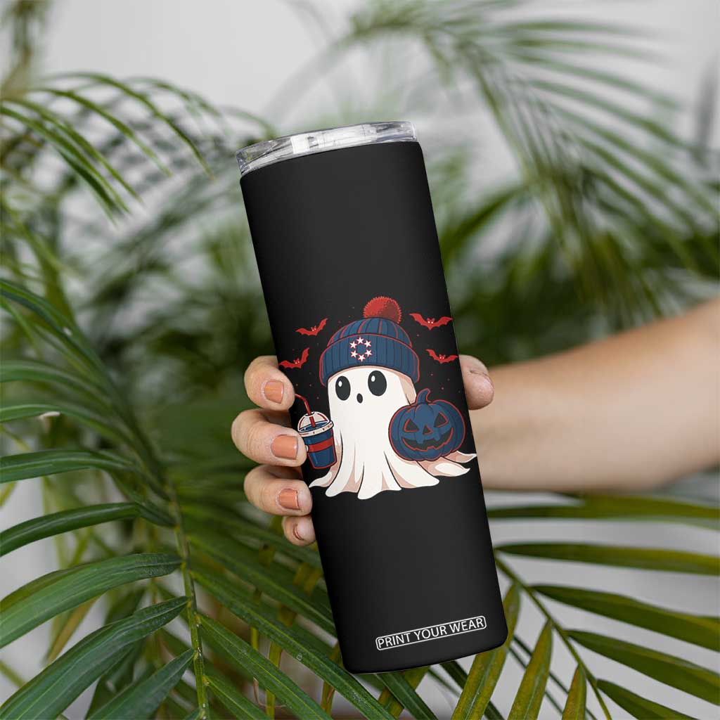 Ghost Halloween Skinny Tumbler Retro Patriots Halloween Costume TS10 Print Your Wear