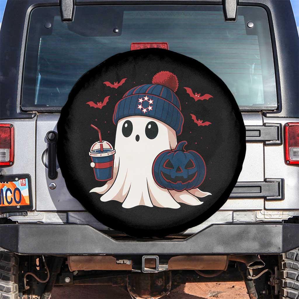 Ghost Halloween Spare Tire Cover Retro Patriots Halloween Costume TS10 No hole Black Print Your Wear