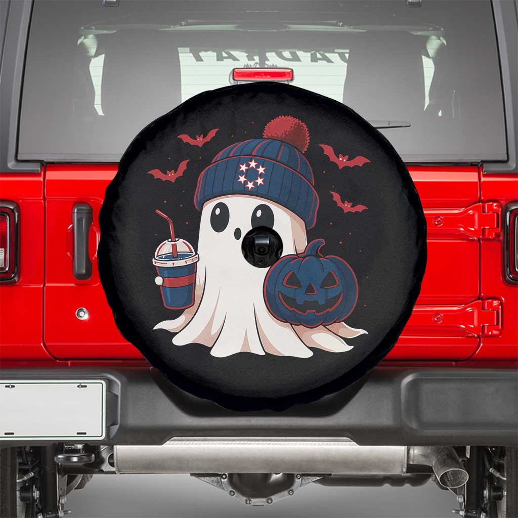 Ghost Halloween Spare Tire Cover Retro Patriot Halloween Costume TS10 Black Print Your Wear