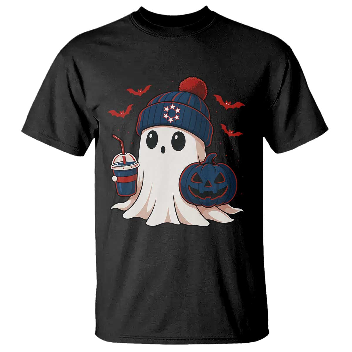 Ghost Halloween T Shirt Retro Patriots Halloween Costume TS10 Black Print Your Wear