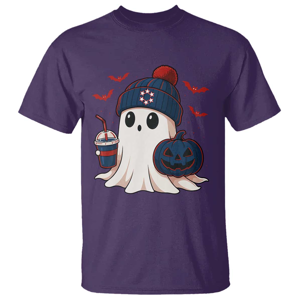 Ghost Halloween T Shirt Retro Patriots Halloween Costume TS10 Purple Print Your Wear