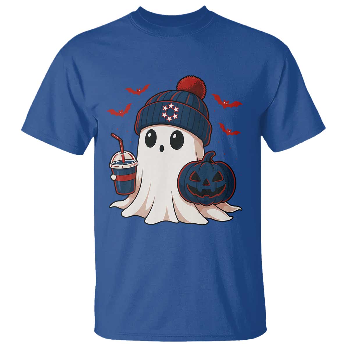 Ghost Halloween T Shirt Retro Patriots Halloween Costume TS10 Royal Blue Print Your Wear